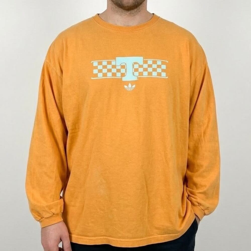 Vintage 90s Adidas Tennessee Volunteers Long Sleeve T-Shirt Orange Mens Size XXL